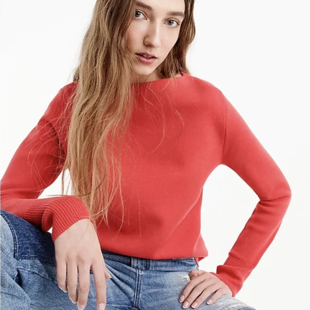 J. Crew Off-the-Shoulder Sweater in Navy